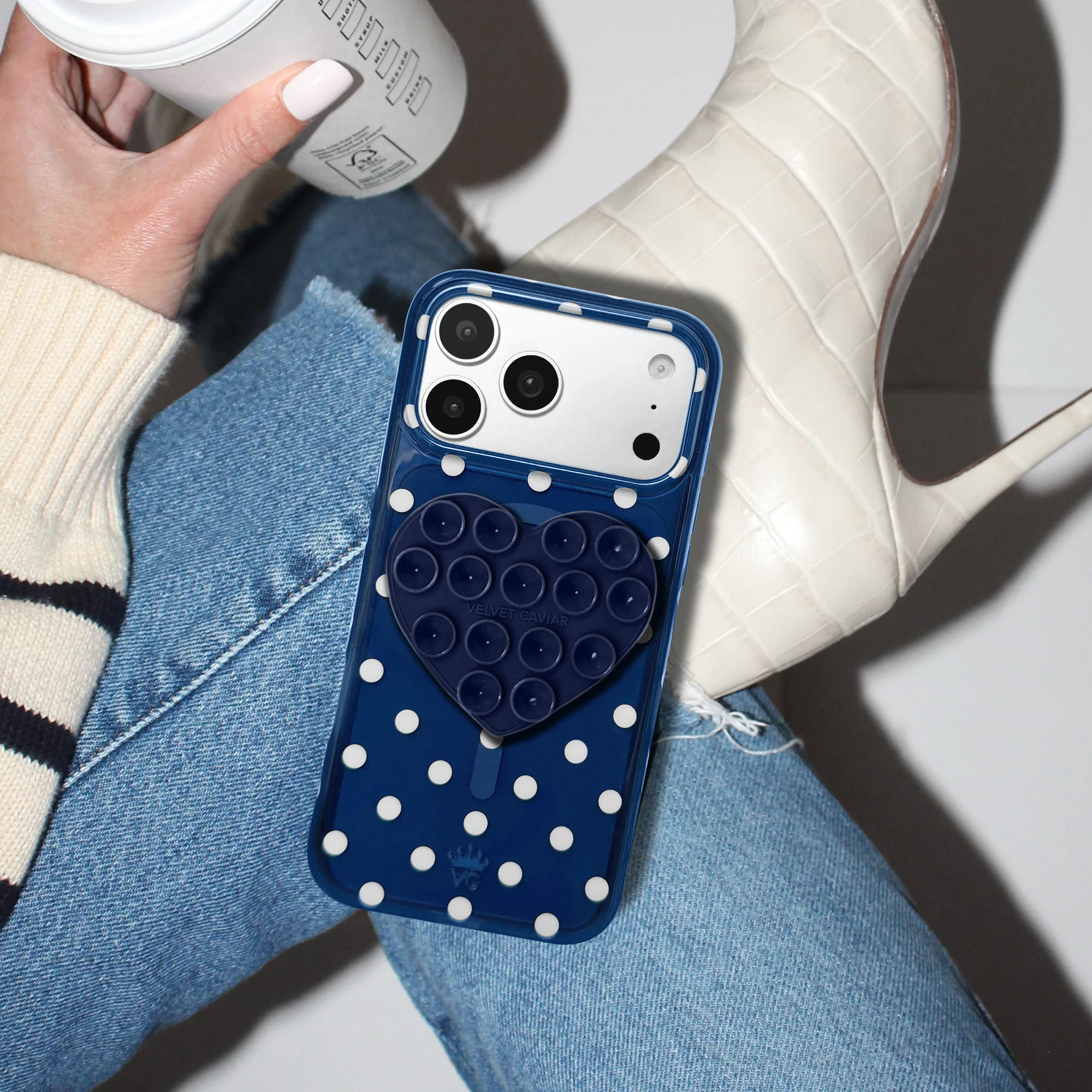 Midnight Polka Dot iPhone Case | Velvet Caviar