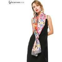 Floral Colorful Silky Shawl Oversized Scarf Festival Summer Scarf Silk Feeling Gift For Her Paisley | Etsy (US)