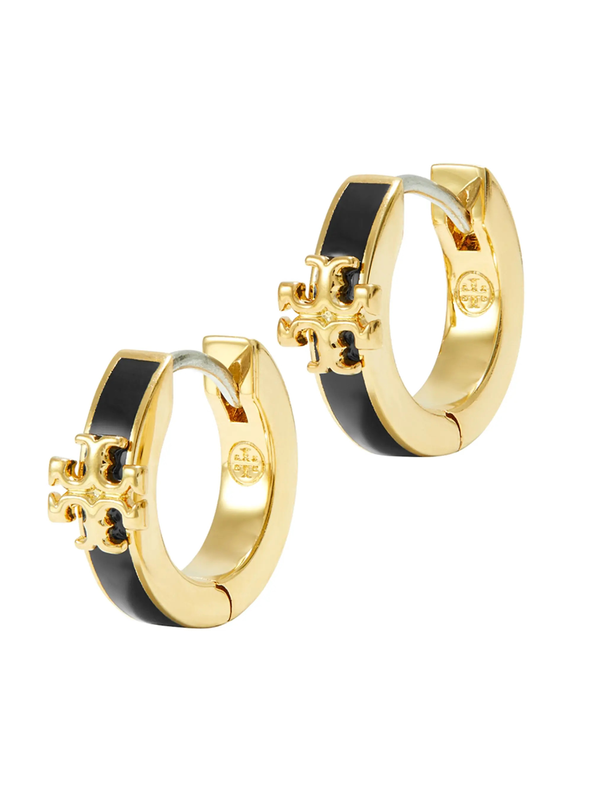 Kira 18K-Gold-Plated & Enamel Huggie Hoop Earrings | Saks Fifth Avenue