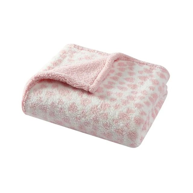 Betsey Johnson Ombre In The Hearts Pink Sherpa Reversible 60X50 Throw Blanket | Walmart (US)