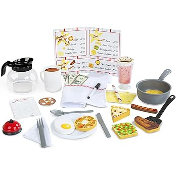 Melissa & Doug Star Diner Restaurant Play Set (41 pcs) - Pretend Play Food, Restaurant Toy Set Wi... | Amazon (US)