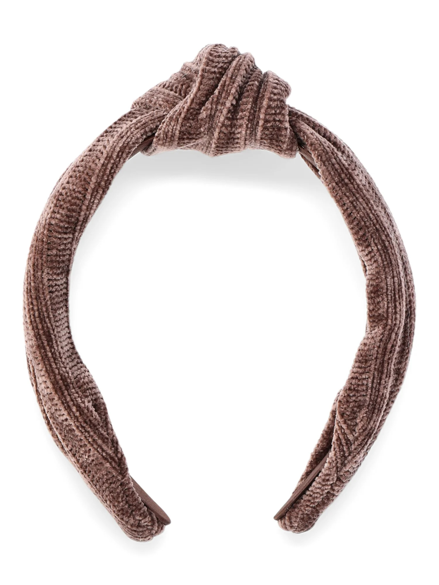 Time and Tru Women's Chenille Top Knot Hair Headband, Brown | Walmart (US)