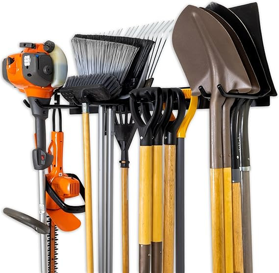 StoreYourBoard Tool Storage Rack, Garage Wall Mount, Heavy Duty Steel Hooks, Holds Garden Tools, ... | Amazon (US)