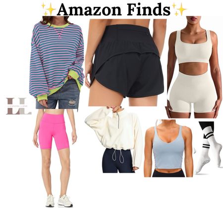 Amazon on sale, fitness, travel, Pilates socks, affordable style, spring style , biker shorts, 

#LTKsalealert #LTKfitness #LTKstyletip