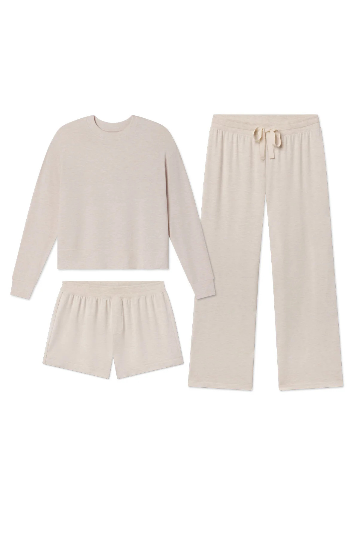 Relax Three-Piece Set in Oat Heather - XL | Lake Pajamas