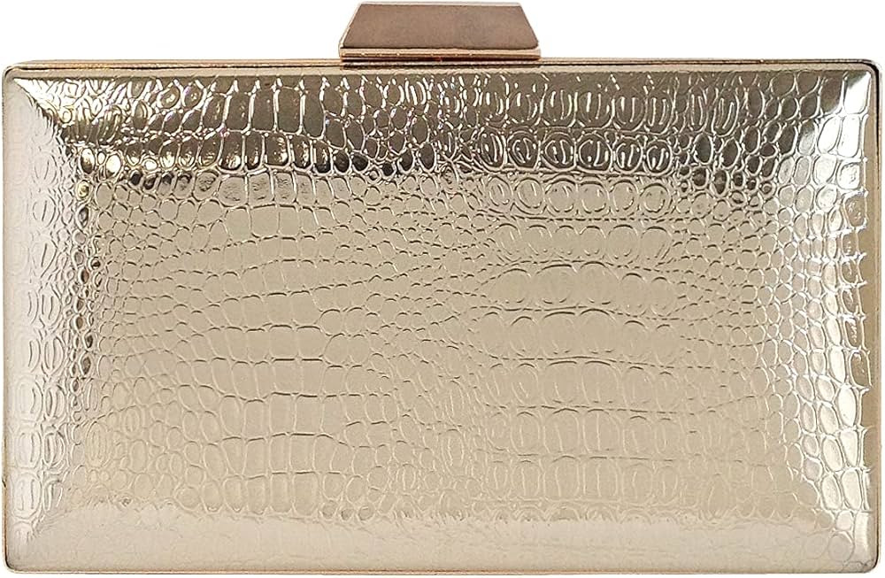 JNB Women's Merallic Material Hard Case Evening Party Clutch | Amazon (US)