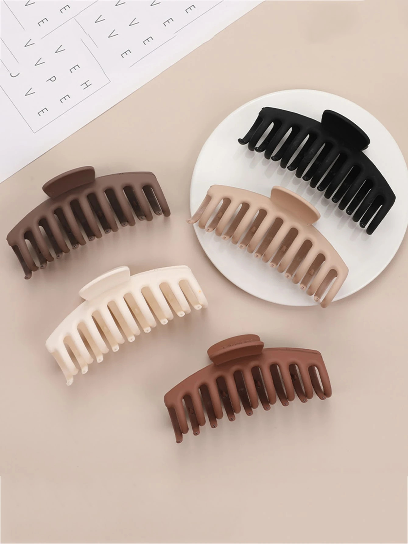 5pcs Solid Hair Claw | SHEIN