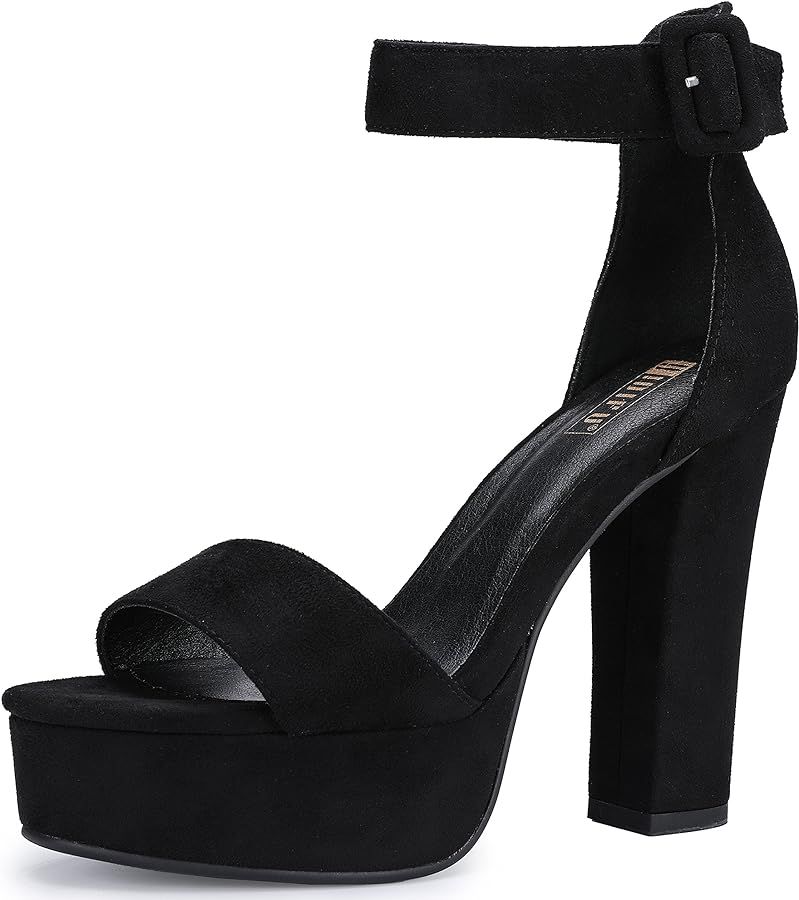 IDIFU IN5 Sabrina Platform Heels for Women Chunky High Heels Block Heeled Sandals Sexy Ankle Stra... | Amazon (US)