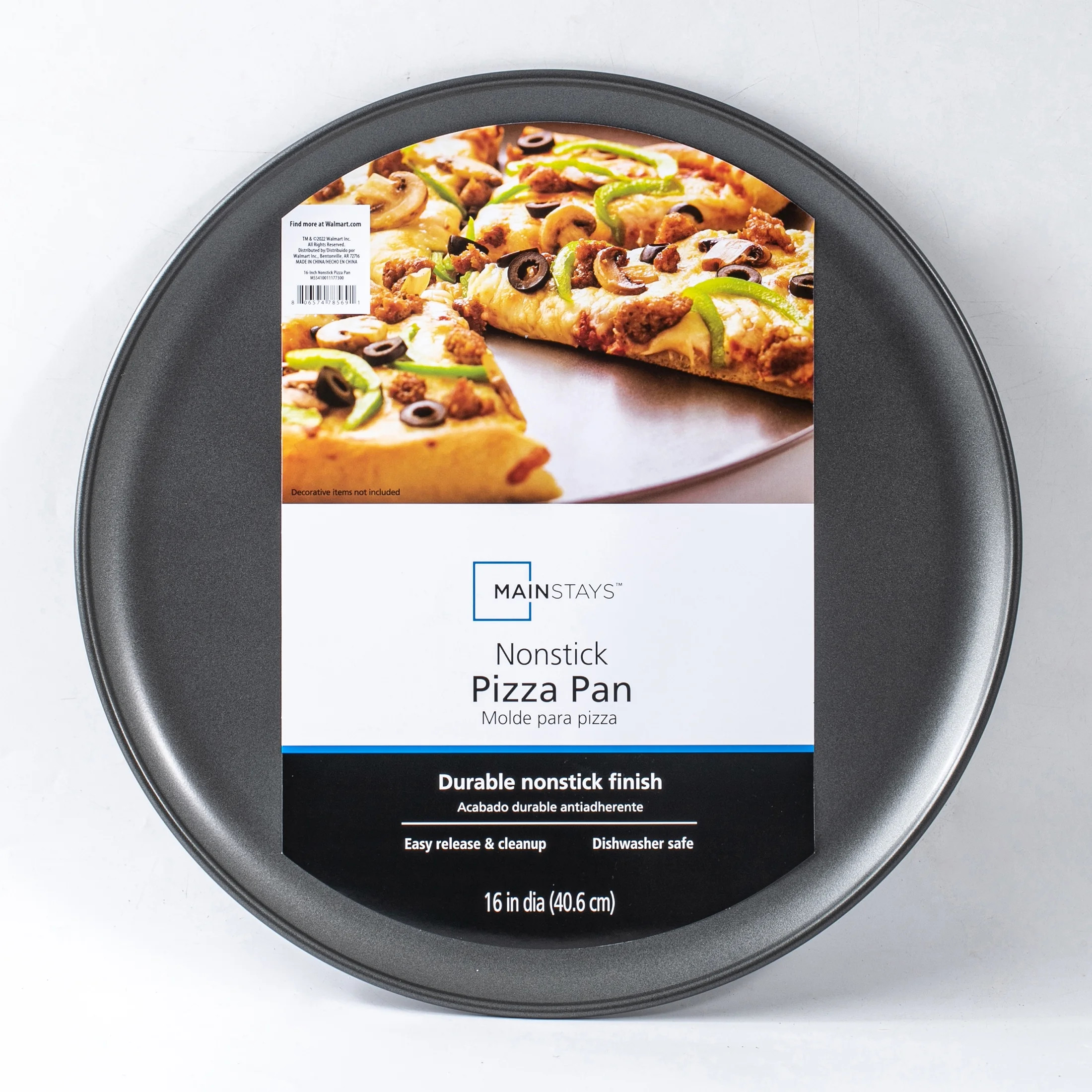 Mainstays 16 inch Non-Stick Pizza Pan, Large, Gray | Walmart (US)