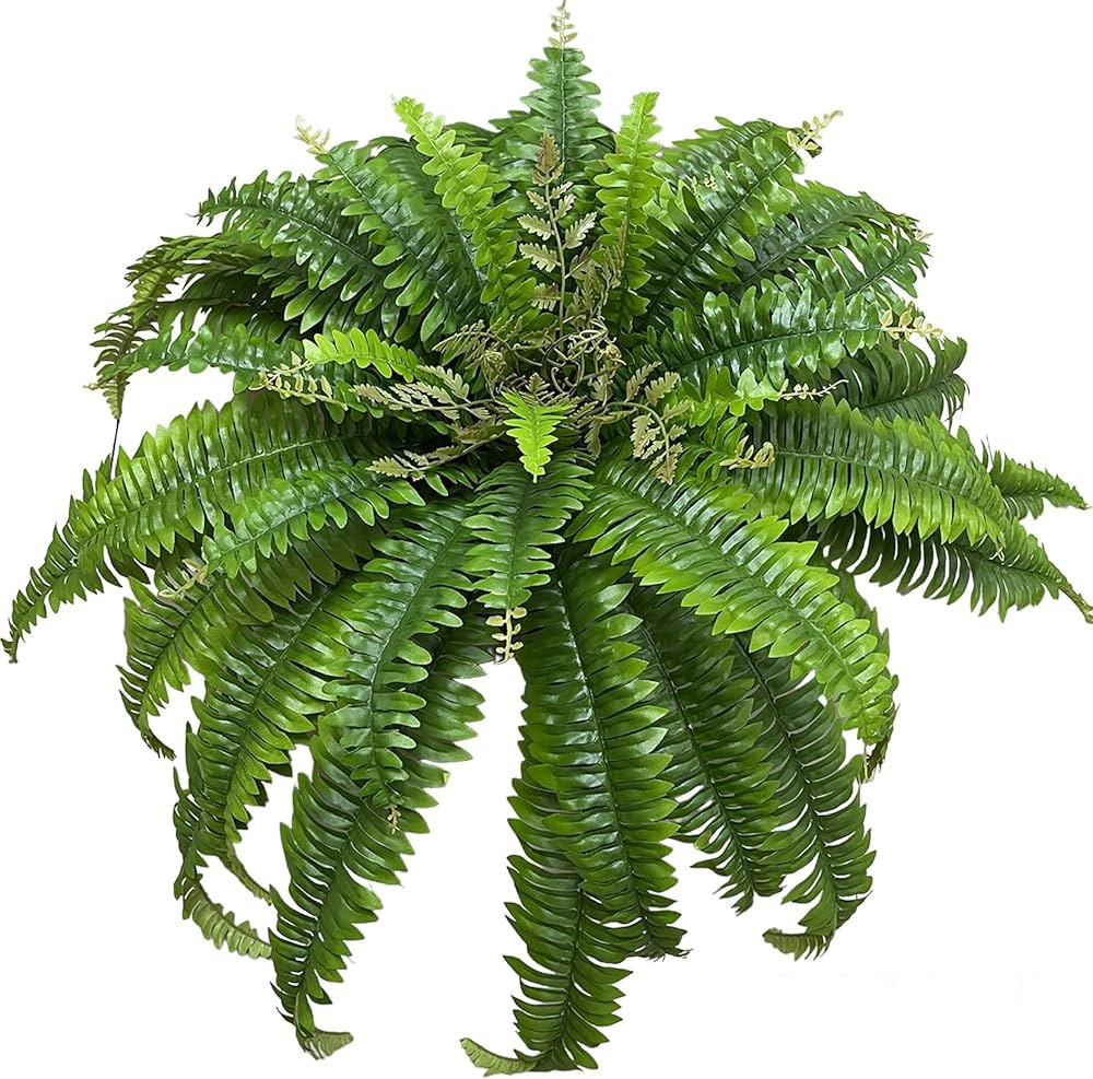 One 48 Inch 88 Branch Artificial Boston Fern Bush Plant Arrangement | Amazon (US)