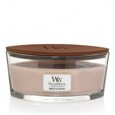 WoodWick - Vanilla And Sea Salt Hearthwick Ellipse Candle | SHEIN