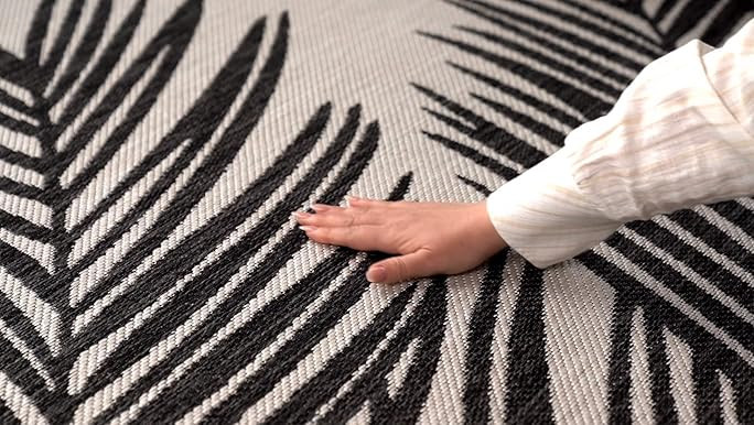 Rugshop Contemporary Distressed Leaves Textured Flat Weave Easy Cleaning Outdoor Rugs for Deck,Pa... | Amazon (US)