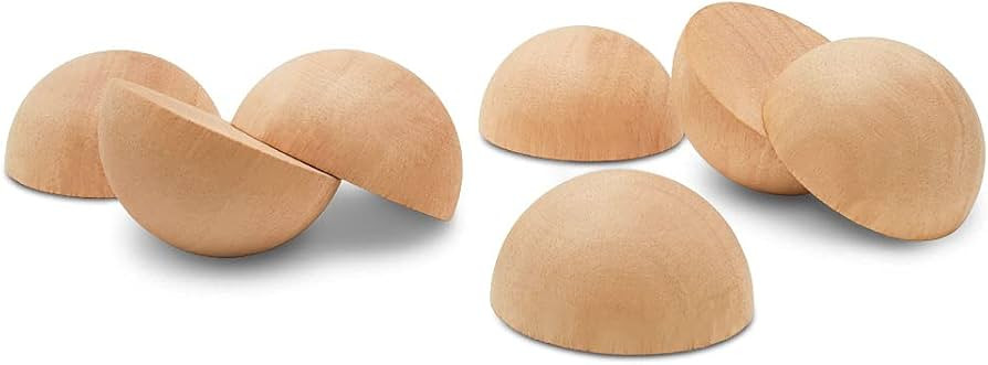 Wooden Split Balls 3 inch, Pack of 25 Wood Half Balls for Crafting and DIY Wreaths, by Woodpecker... | Amazon (US)