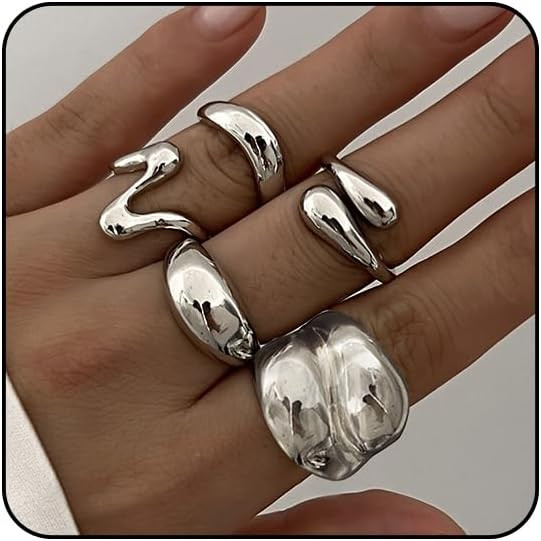 Sora Tuki Chunky Gold Rings Set for Women Trendy Ring Chunky Silver Rings for Women Big Chunky Ri... | Amazon (US)