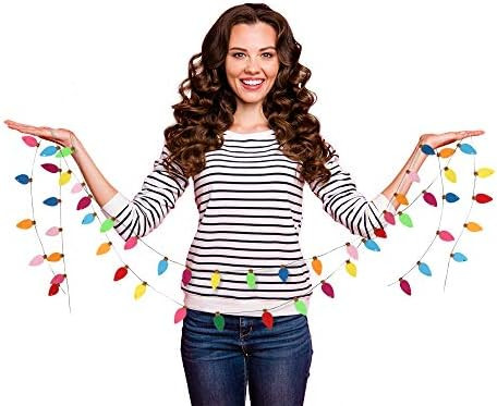 A Taste of Christmas Rainbow Felted Lights Bulb String Garlands Cute Vintage Ceiling Mantle Decor... | Amazon (US)