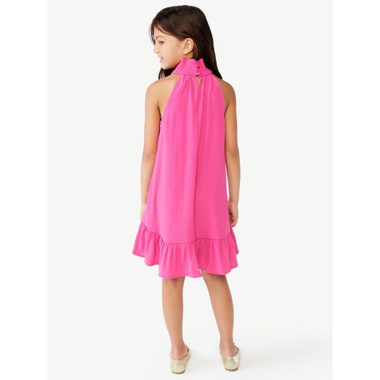 Scoop Girls Halter Dress with Tiered Hem, Sizes 4-12 | Walmart (US)