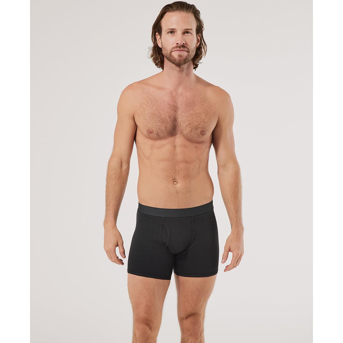 Pact Men's Organic Cotton Boxer Brief 2-Pack Black Medium | Target