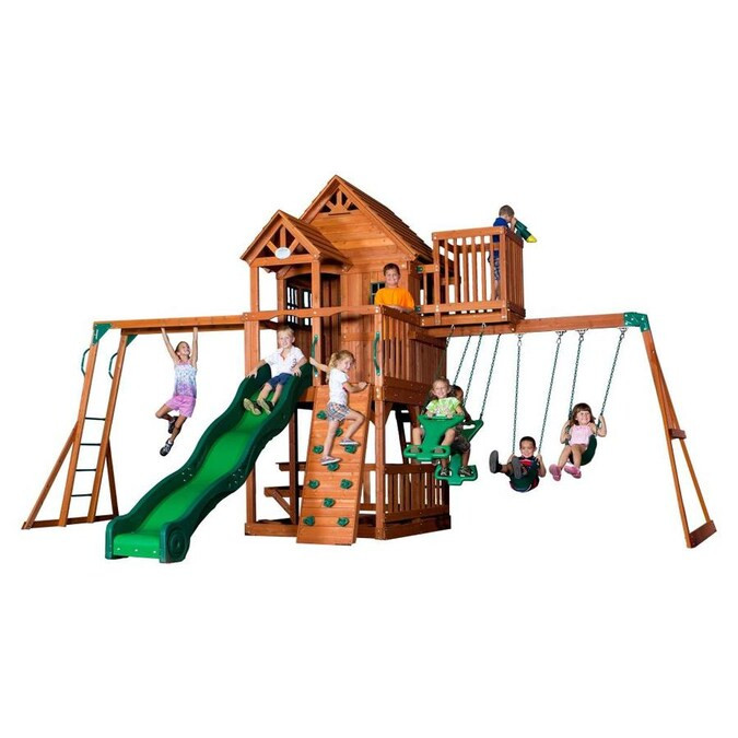 Backyard Discovery Skyfort II Residential Wood Playset Lowes.com | Lowe's