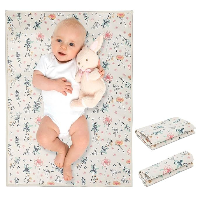 Vegan Leather Baby Changing Mat - Wipeable Portable Changing Pad, Foldable Travel Changing Mat fo... | Amazon (US)