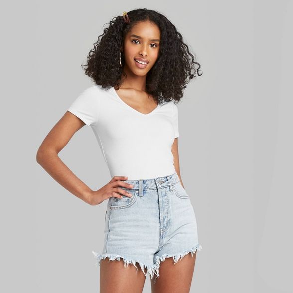 Women's Short Sleeve V-Neck Slim Fit T-Shirt - Wild Fable™ | Target