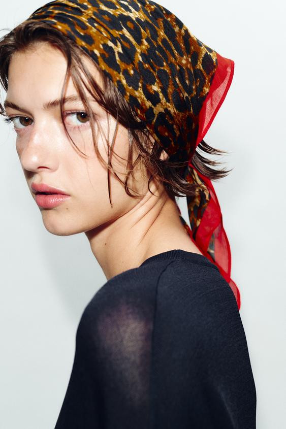 ANIMAL PRINT MODAL SILK SCARF | Zara US