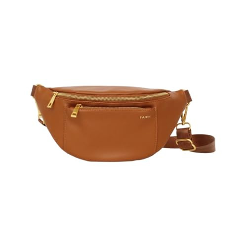 FAWN DESIGN The Fawny Pack Brown Fanny Pack, Fanny Pack for Women, Crossbody Bag with 2 Pockets, 6 Interior Card Slots and Adjustable Nylon Strap | Amazon (US)