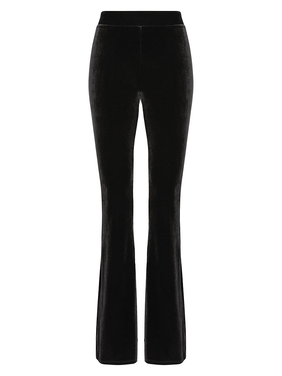 Women's Velvet Flare Leggings - Black - Size Medium | Saks Fifth Avenue