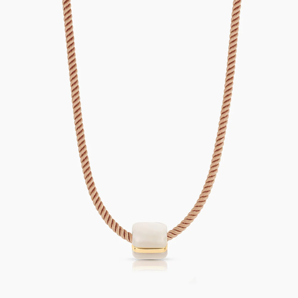 Celine Mother Of Pearl Silk Cord Necklace | Thatch