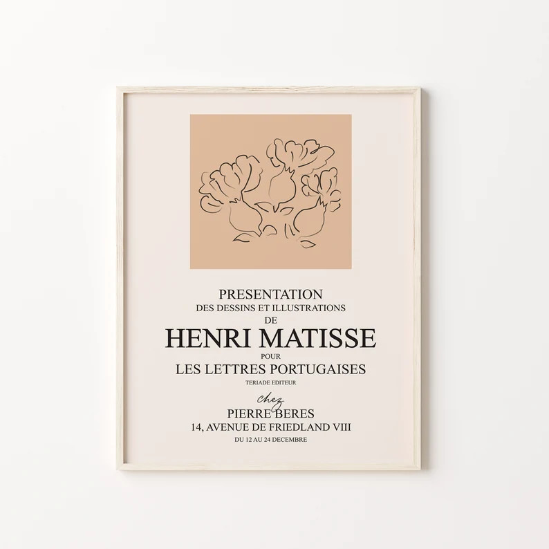 MATISSE Exhibition Poster  Matisse Florals  Abstract Print  | Etsy Greece | Etsy (UK)