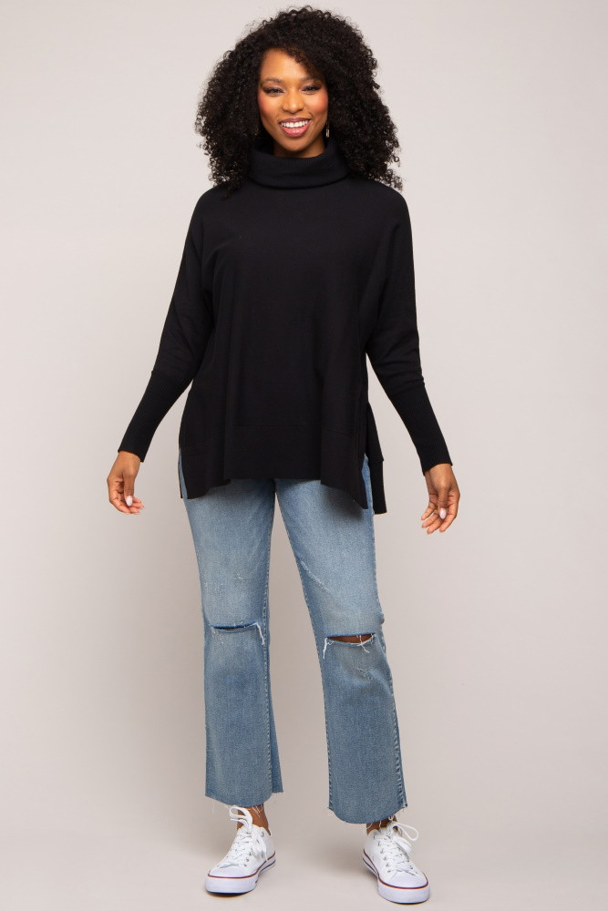 Black Cowl Neck Dolman Sleeve Sweater | PinkBlush Maternity