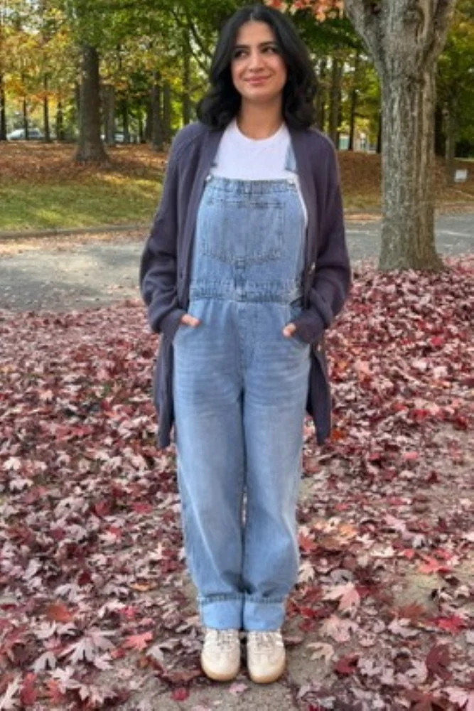 Blue Denim Front Pocket Overall | PinkBlush Maternity