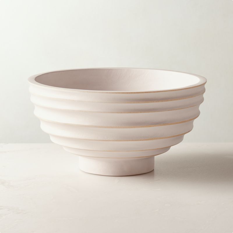 Donatello White Wash Wood Serving Bowl | CB2 | CB2