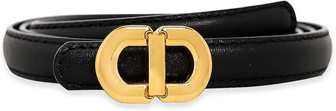 Aurolran Women's Fashion Classic Metal Buckle Leather Belt with Jeans Dress | Amazon (US)