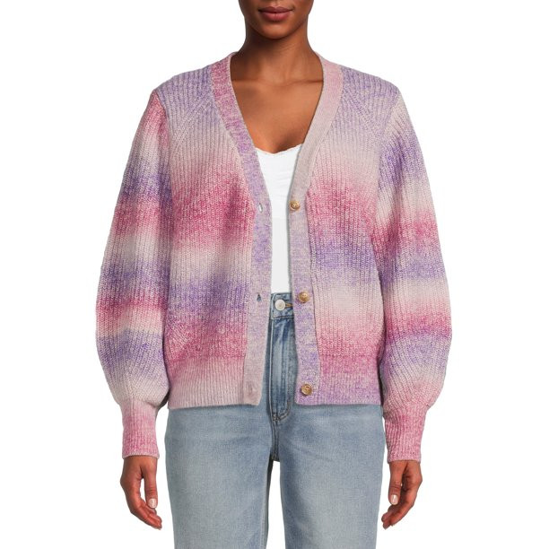 Time and Tru Women's Ombre Boyfriend Cardigan - Walmart.com | Walmart (US)