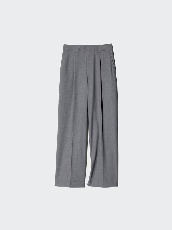 Pleated Wide Trousers | UNIQLO (UK)