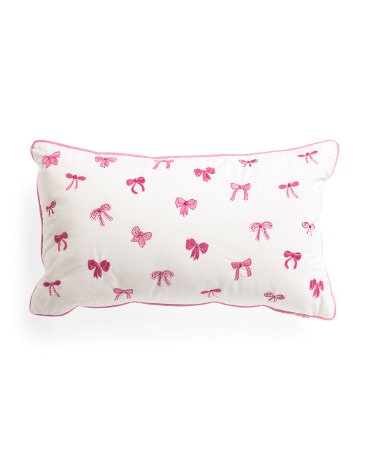 Velvet Bow Pillow | TJ Maxx