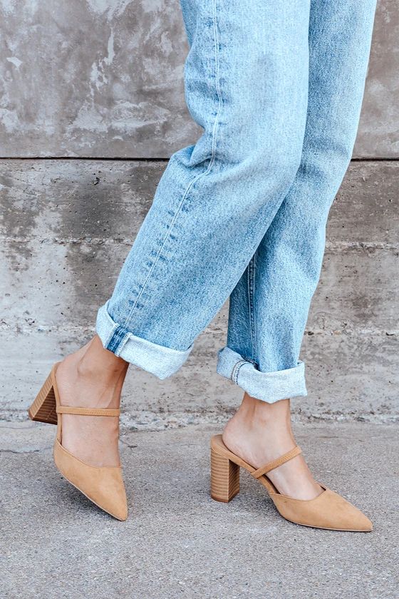 Maryna Camel Suede Pointed-Toe Mules | Lulus (US)