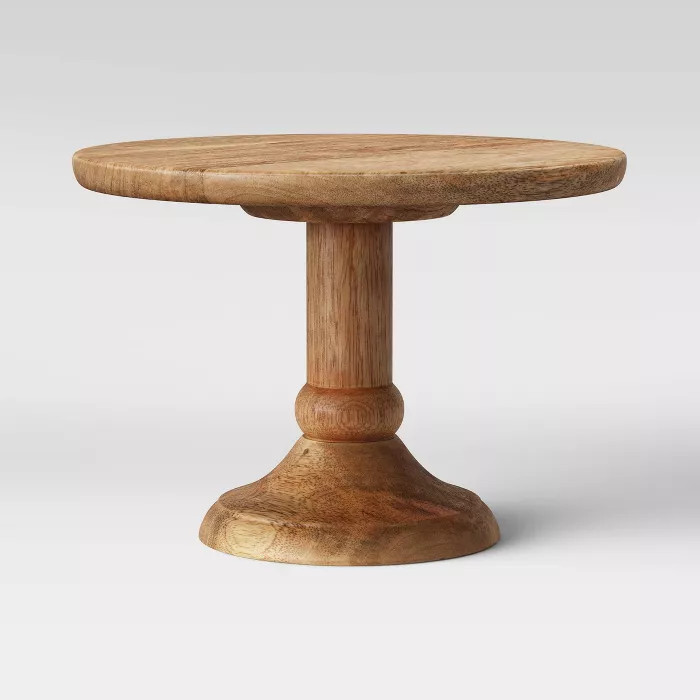 10" x 7.5" Turned Wood Serving Pedestal Natural - Threshold™ | Target