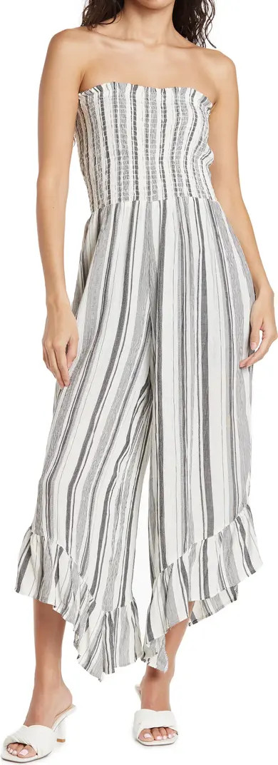 Stripe Smocked Strapless Jumpsuit | Nordstrom Rack