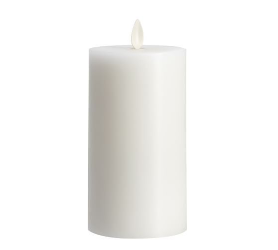 Premium Flickering Flameless Wax Pillar Candle | Pottery Barn (US)