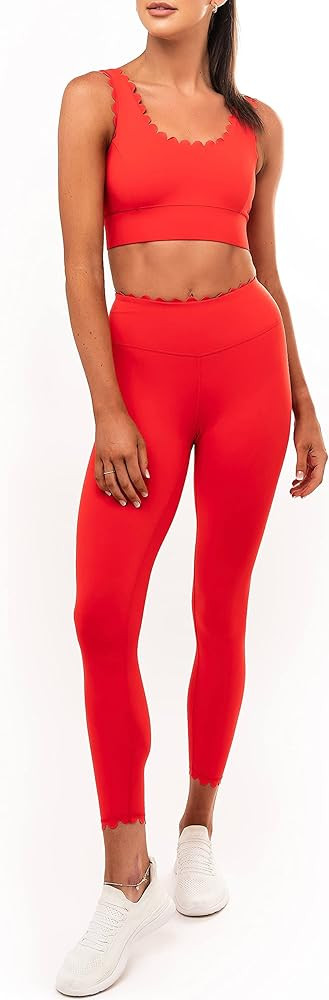 IVL Collective | Scallop Active Legging | Pink Bittersweet | Low to Medium Impact | Amazon (US)