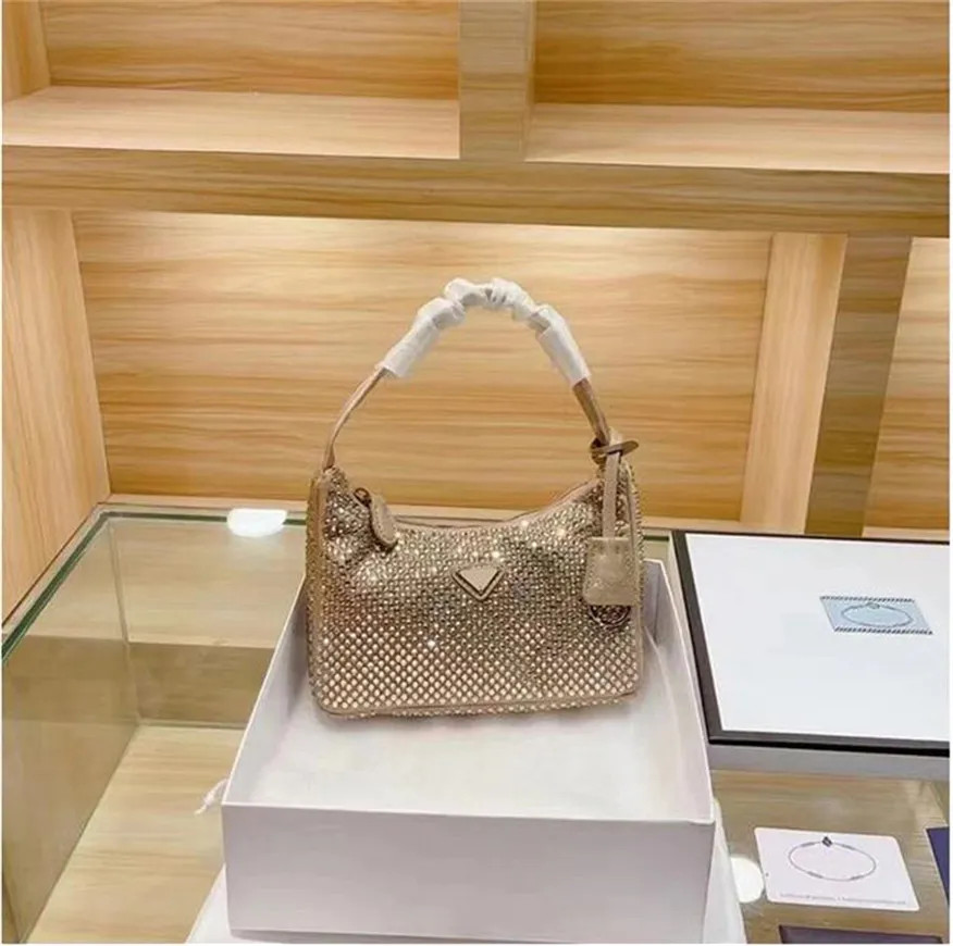 Shoulder Bags 2023 Diamond Women Shoulder Bag New Crystal Handbags Summer Fashion Underarm Purses... | DHGate