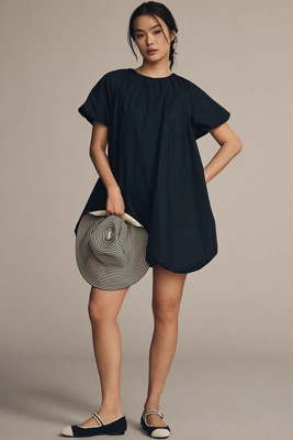 By Anthropologie Puff-Sleeve Relaxed Bubble Mini Dress | Anthropologie (US)