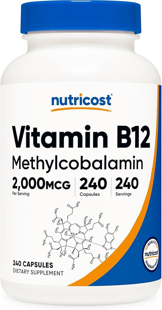 Amazon.com: Nutricost Vitamin B12 (Methylcobalamin) 2000mcg, 240 Capsules - Vegetarian Caps, Non-... | Amazon (US)