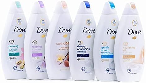 Dove Body Wash Variety 6 Pack - Shea Butter, Deep Moisture, Pistachio Cream, Coconut Milk, Gentle Ex | Amazon (US)
