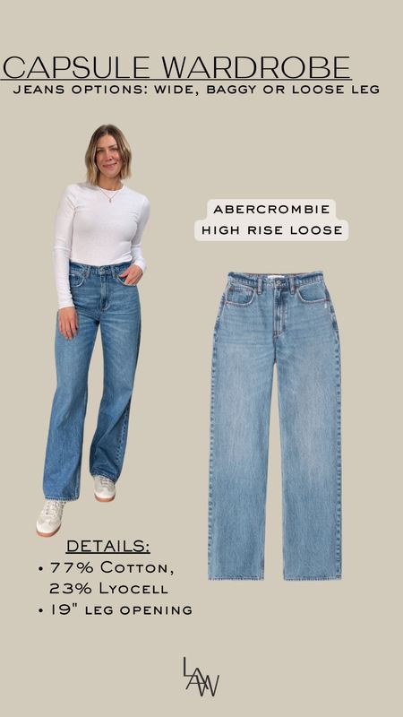 Abercrombie High Rise Loose Jeans - wearing tts in 26/regular 

#LTKfindsunder100 #LTKsalealert #LTKfindsunder50
