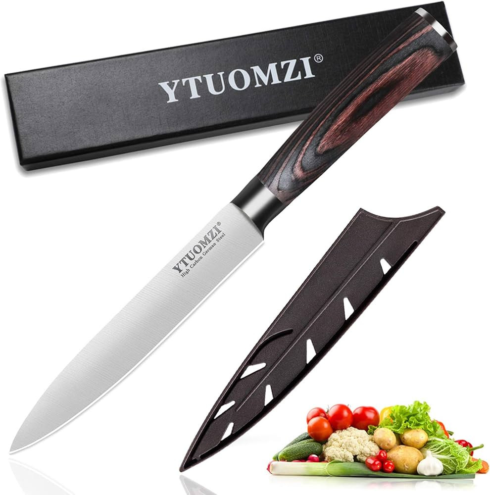 Ytuomzi Kitchen Utility Knife - 5 inch Petty Knife High Carbon German Stainless Steel Cutting Cho... | Amazon (US)