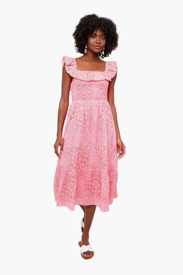 Knockout Pink Smocked Ruffle Dress | Tuckernuck (US)