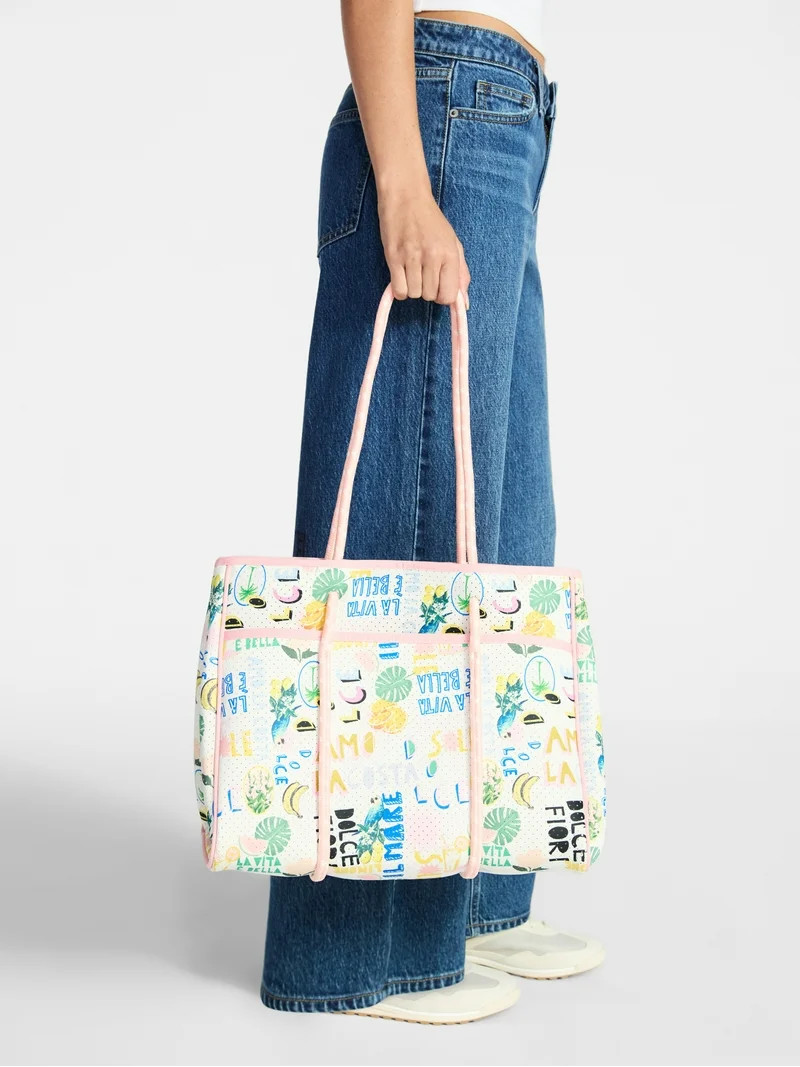 No Boundaries Women's Neoprene Beach Tote Bag, Multi | Walmart (US)