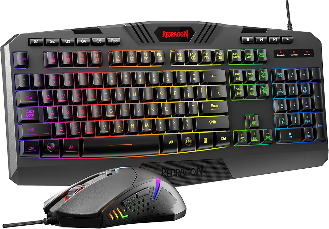 Redragon S101-3 PRO Gaming Keyboard and Mouse, RGB Backlit Programmable Keyboard Mouse with Softw... | Amazon (US)
